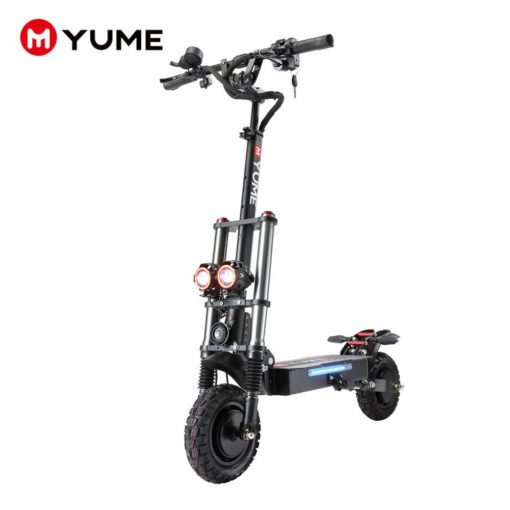 yume-y10-escooter-black-angle-view-left-dim-light