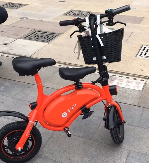 DYU D1 UL2272 Certified Electric Scooter with Front Child Seat and Rear Basket - Red