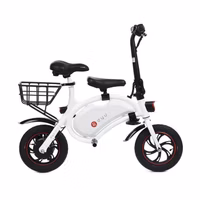 DYU D1 UL2272 Certified Electric Scooter with Front Child Seat and Rear Basket - White