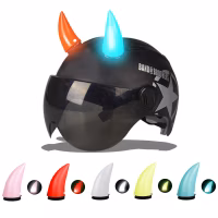 Animated Cartoon Attachment for Helmets - Devil Horns with Light