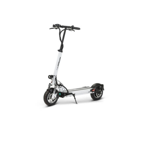 Minimotors Speedway 4 Eye Electric Scooter with Seat and Fingerprint Device – 13 Ah Battery - White