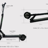 Minimotors Speedway Mini 4 Eye Electric Scooter – 16 Ah Battery - Dimensions