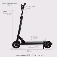 Passion Mini 4 Pro V2 Electric Scooter with Seat - Dimensions