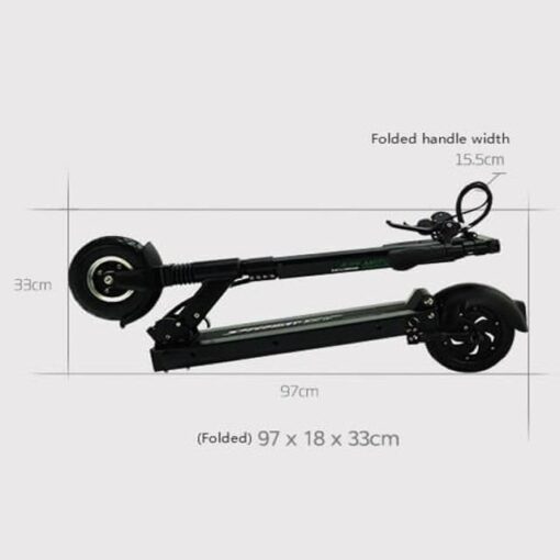 Passion Mini 4 Pro V2 Electric Scooter with Seat - Folded Dimensions