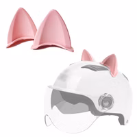 Animated Cat's Ear Attachment with Helmet - Pink