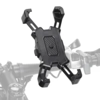 HW-69 Auto Lock Bicycle Phone Holder - Installed