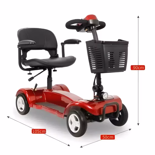 Edegree SS1 SeniorDrive 4 Wheels Scooter - Red