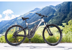 A side-by-side comparison of an e-bike and e-scooter in an urban setting.