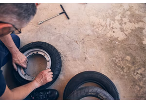 Illustration showing components of an e-scooter braking system.