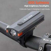 West Biking 400 Lumens Rechargeable Light - Installed