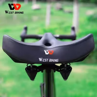 West Biking Wide Bicycle Saddle - Installed